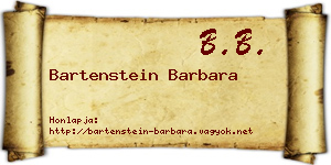 Bartenstein Barbara névjegykártya